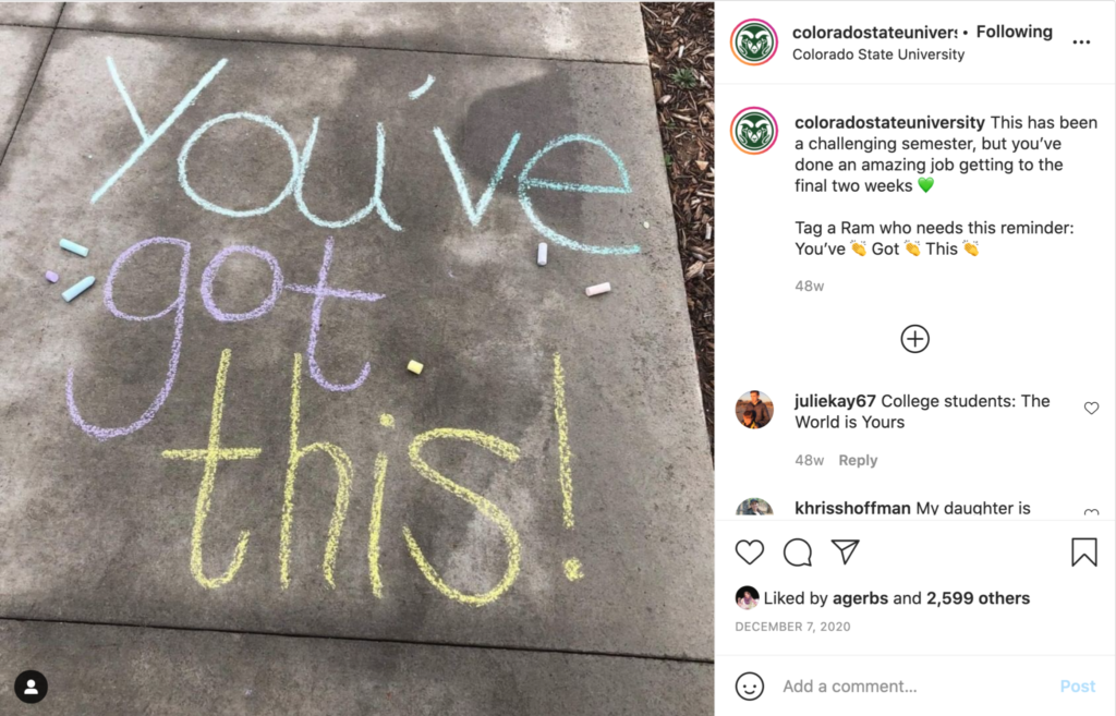 "You've got this" written in chalk on sidewalk